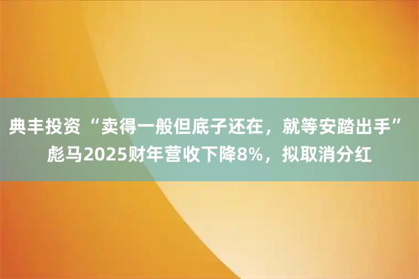 典丰投资 “卖得一般但底子还在，就等安踏出手” 彪马2025财年营收下降8%，拟取消分红